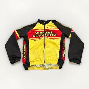 Hincapie Mens Black Yellow Wenzel Coaching Cycling Full Zip LS Jersey Size L